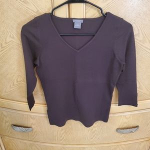Ann Taylor brown lightweight sweater. 3 quarter sleeve. Xxs petite. Great condit